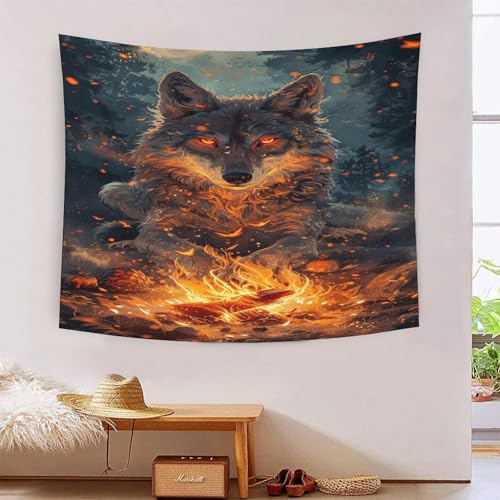 ICFGHJQRS Wolf 3D-Druck Wandteppich Poster Wanddekoration Tapestry Zubehör Trennwände Wandteppich für Wohnzimmer Schlafzimmer 180cmx230cm von ICFGHJQRS