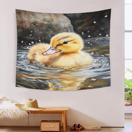 ICFGHJQRS Yellow Duck 3D-Druck Wandteppich Poster Ornament Wandbild Tapestry Zubehör Trennwände Wandteppich Für Wohnkultur 150cmx200cm von ICFGHJQRS
