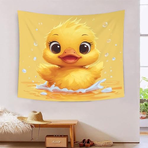ICFGHJQRS Yellow Duck 3D-Druck Wandteppich Poster Ornament Wandkunst Tapestry Zubehör Raumteiler Tapisserie Verwendet In Schlafzimmer, Wohnzimmer, Tagesdecke, Wanddekoration 180cmx230cm von ICFGHJQRS
