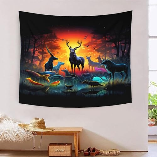 Jungle Animals 3D-Druck Wandteppich Poster Ornament Wandkunst Tapestry Zubehör Raumteiler Wandteppich Verwendet im Schlafzimmer, Wohnzimmer, Tagesdecke, Wanddekoration 180 cm x 230 cm von ICFGHJQRS