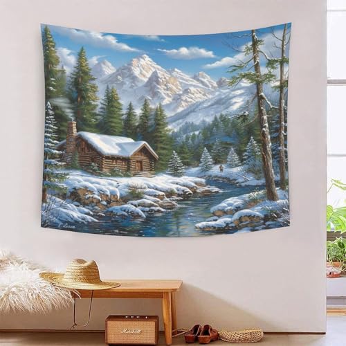 Mountain Cottage 3D-Druck Wandteppich Poster Ornament Wandkunst Tapestry Zubehör Raumteiler Wandteppich Verwendet im Schlafzimmer, Wohnzimmer, Tagesdecke, Wanddekoration 150 cm x 200 cm Mountain Cottage 3D-Druck Wandteppich Poster Ornament Wandkunst Tapestry Zubehör Raumteiler Wandteppich Verwendet im Schlafzimmer, Wohnzimmer, Tagesdecke, Wanddekoration 150 cm x 200 cm von ICFGHJQRS