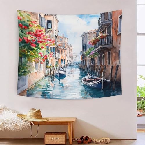 Venice Canals 3D-Druck Wandteppich Poster Ornament Wandkunst Tapestry Zubehör Raumteiler Wandteppich Verwendet im Schlafzimmer, Wohnzimmer, Tagesdecke, Wanddekoration 150 x 200 cm Venice Canals 3D-Druck Wandteppich Poster Ornament Wandkunst Tapestry Zubehör Raumteiler Wandteppich Verwendet im Schlafzimmer, Wohnzimmer, Tagesdecke, Wanddekoration 150 x 200 cm von ICFGHJQRS