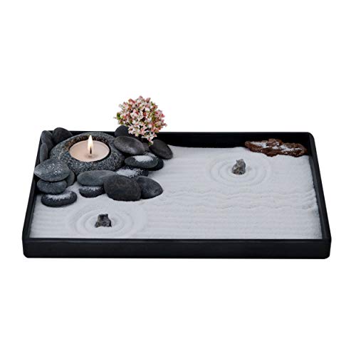 ICNBUYS Kerzenhalter aus Zen-Gartenkiesel, handgefertigt, mit Zen-Gartenwerkzeugen, Sand, Grundplatte und Zubehör ICNBUYS Kerzenhalter aus Zen-Gartenkiesel, handgefertigt, mit Zen-Gartenwerkzeugen, Sand, Grundplatte und Zubehör von ICNBUYS