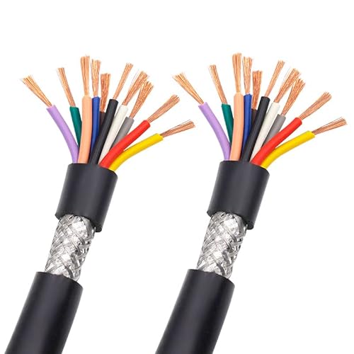Abgeschirmtes Kabel 4adrig 26AWG 2-40adrig 24AWG 22AWG Abgeschirmtes Kabel reines Kupfer RVVP abgeschirmtes Kabel Steuerkabel Signalleitung (Color : 4 cores 1meters, Size : 24 AWG 0.2MM) von ICOBES
