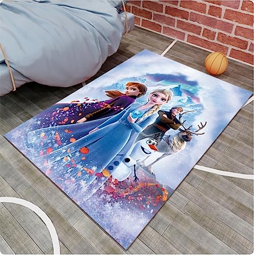 ICOBES Cartoon Kinder Teppich Schlafzimmer Niedlich Die Eiskönigin Prinzessin Zimmerbodenmatte Küchenteppich Lounge Teppich Dekor Home 100X160Cm von ICOBES