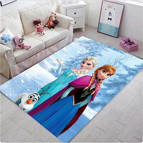 ICOBES Fußmatten Die Eiskönigin Kinderzimmer Spielmatte Cartoon Mädchen Niedlich Küchenteppich Schlafzimmer Teppich 120X160Cm von ICOBES