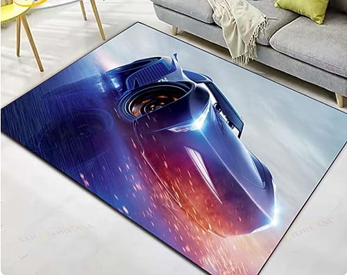 ICOBES Racing Supercar Teppich Tür Teppich Auto Muster Teppiche Für Flur Schlafzimmer Wohnzimmer Fußmatten Zuhause Rutschfester Bodenteppich 80X120Cm von ICOBES