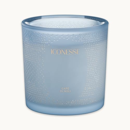 ICONESSE Capo di Noli Duftkerze 150 g – Vegane, handgegossene Sojawachskerze mit bis zu 26 Std. Brenndauer – Fruchtiger Duft inspiriert von Capo di Noli von Paul Signac-handgegossen von ICONESSE