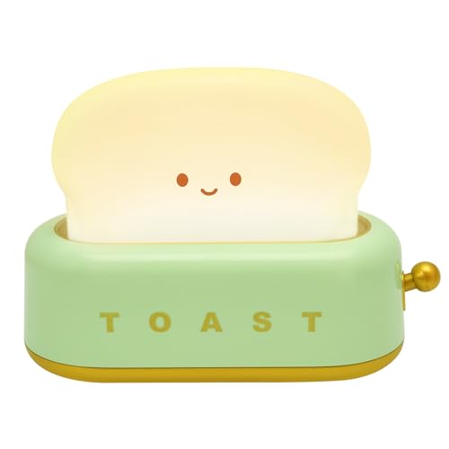 Toaster LED Nachtlicht, ICONNTECHS Nachttischlampe für Kinder, Baby, Mädchen, Wiederaufladbare Dimmbar mit Timing Funktion, Nachtlampe für Kinderzimmer Deko von ICONNTECHS IT