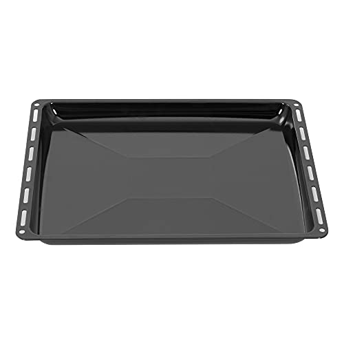 ICQN Backblech 45,5 x 37,5 x 3 cm, Emailliert Fettpfanne für Backofen & Herd, Passend für Bosch, Siemens, Neff, Constructa, Flavel, Simfer, Kratzfest & Rostfrei, 455 x 375 x 30 mm von ICQN