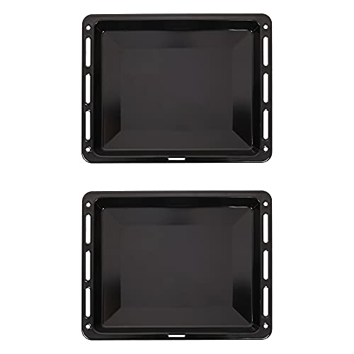 ICQN 460 x 370 x 30 mm Backblech Set, Passend für Bosch Neff Constructa, 2er Emaillierte Fettpfanne für Backofen, Kratzfest & Rosfrei, 46 x 37 cm von ICQN