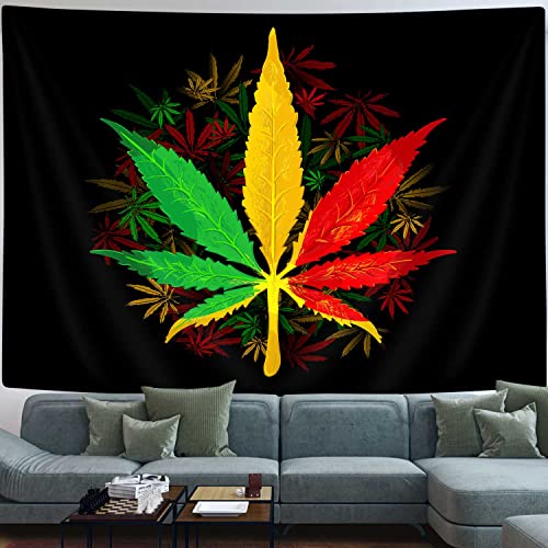 ICTEISOM Trippy Weed Tapisserie – cooler Batik-Marihuana-Blatt-Wandbehang für ästhetische Hippie-Dekoration – psychedelische Wandteppiche für Männer, Schlafzimmer, Wandkunst, Poster, ICTEISOM Trippy Weed Tapisserie – cooler Batik-Marihuana-Blatt-Wandbehang für ästhetische Hippie-Dekoration – psychedelische Wandteppiche für Männer, Schlafzimmer, Wandkunst, Poster, von ICTEISOM