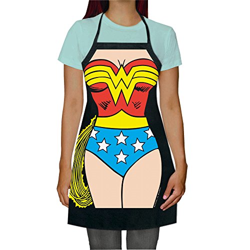 ICUP DC Comics – Wonder Woman Be The Character Schürze für Erwachsene, 100% Baumwolle, verstellbar, Schwarz von ICUP
