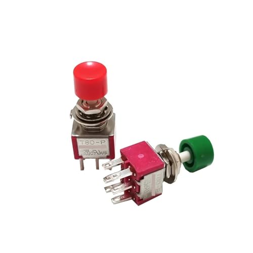 1pcs Red cap T80-P Series P8702 6-Pin Snap-Acting Click Momentary ON-MOM Push Button Switch ICXLPMC von ICXLPMC
