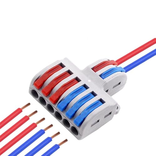 ICXLPMC Type SPL-42 62 Wire Connector 2 In 4/6 Out Wire Splitter Quick Conectors Compact Wiring Conductor LED Conector (SPL-62,One Size) von ICXLPMC