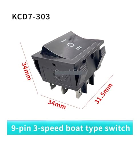 KCD7-303 ship switch ON- OFF- ON 9 pin 36 * 31mm 16A250V/20A125V power switch ICXLPMC von ICXLPMC
