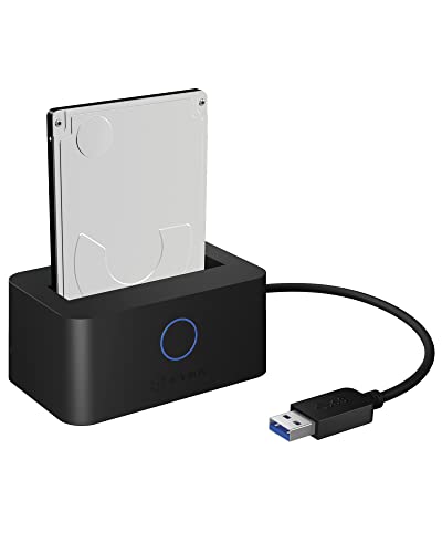 ICY BOX 60134 IB-2501U3 DockingStation für 1x 2,5 Zoll SATA Festplatte oder SSD, USB 3 (UASP), integriertes Kabel, SATA-III (6 Gbit/s), schwarz von ICY BOX