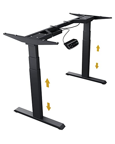 ICY BOX Ergonomischer Steh-Sitz-Schreibtisch Elektrisch höhenverstellbar 62-128 cm mit Memory Funktion Schwarz, 200 x 90, 60867 von ICY BOX