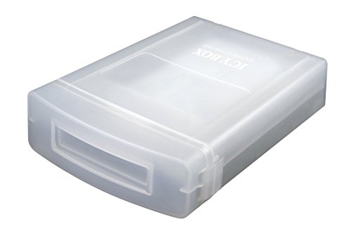 ICY BOX IB-AC602a Schutzbox aus Kunststoff für 3,5" (8,9 cm) Festplatten, stapelbar (transparent/matt), Durchscheinend, Für 3,5 Zoll von ICY BOX