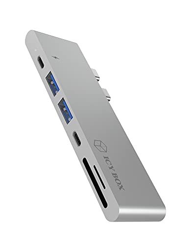 ICY BOX IB-DK4037-2C Thunderbolt 3 DockingStation für New MacBook Pro, 1x HDMI, 3x USB 3.0 (Type-A/Type-C), 1x Thunderbolt 3, Kartenleser (SD/microSD) von ICY BOX