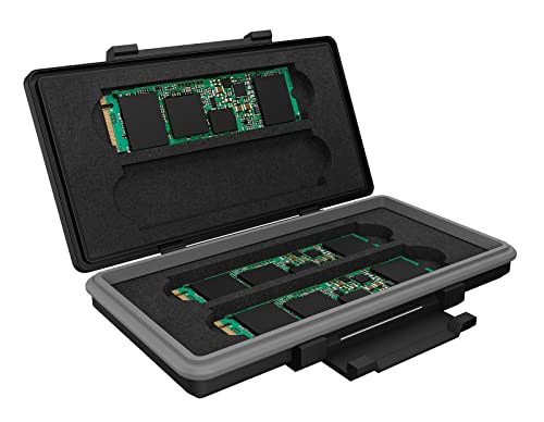 ICY BOX M.2 SSD Schutzbox für 4X M.2 SSD bis 2280, Schutz und Aufbewahrung, Klippverschluss, Schaumstoff, schwarz von ICY BOX
