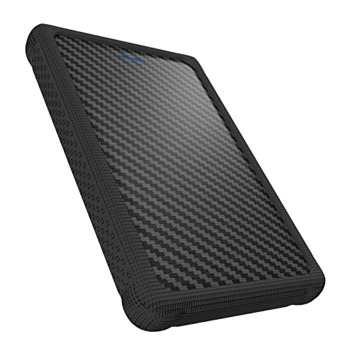 Icy Box IB-223U3a-B Externes Gehäuse für 2,5" (6,35 cm) SATA HDD/SSD mit USB 3.0 Anschluss (UASP), SATA III, Carbon-Look, Silikonschutz (schwarz) von ICY BOX