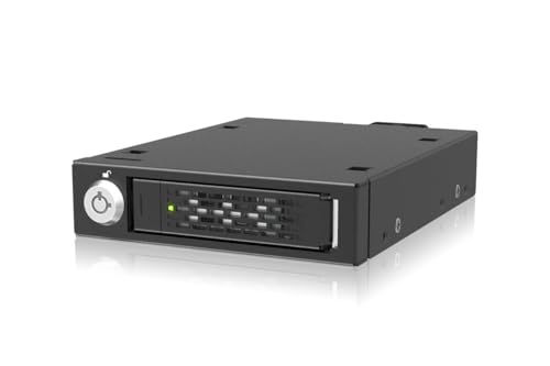 ICY DOCK 1 x U.2 / U.3 NVMe PCIe 5.0 SSD zu MCIO 4i Wechselrahmen bis 128Gbps - Vollmetall - ToughArmor MB601V5K-B von ICY DOCK