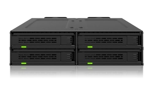 ICY DOCK 4-Bay U.2/U.3 PCIe 4.0 NVMe SSD Wechselrahmen mit schraubenlosen Trays in 5,25" Schacht - ExpressCage MB324V4P-B von ICY DOCK