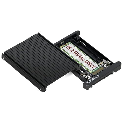 ICY DOCK M.2 NVMe PCIe 3.0/4.0 SSD zu 2,5 Zoll SFF-8639 NVMe U.2 SSD-Adapter / Konverter mit integriertem Kühlkörper (Nicht SATA kompatibel) - EZConvert MB705M2P-B von ICY DOCK