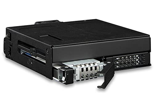 ICY DOCK 2 x U.2 / U.3 NVMe PCIe 4.0 64Gbps SSD (bis 15mm) zu 1 x SlimSAS 8i (SFF-8654) Wechselrahmen-Gehäuse in 1 x 5,25" Schacht schwarz komplett Metall - ToughArmor MB105VP-B von ICY DOCK