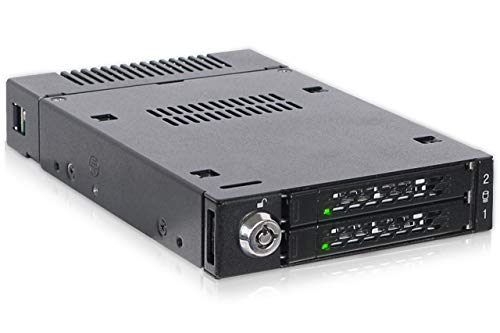 ICY DOCK 2X M.2 NVMe PCIe SSD zu 2X MiniSAS HD SFF-8643 Wechselrahmen für SSDs bis 110mm Länge | ToughArmor MB834M2K-B von ICY DOCK