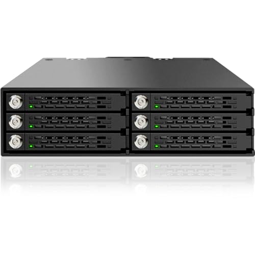 ICY DOCK ToughArmor MB996SK-6SB - Wechselrahmen für 6X 2,5 Zoll SATA/SAS SSD/HDD in 1x 5,25 Zoll mit Schlössern - Vollmetal von ICY DOCK