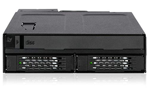 ICY DOCK Wechselrahmen für 2X 2,5 Zoll SATA/SAS SSD/HDD und 1x SATA (Ultra) Slim ODD in 1x 5,25 Zoll Vollmetall - ToughArmor MB602SPO-B von ICY DOCK