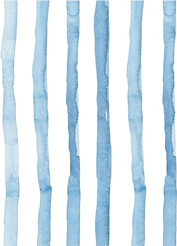 Tapete Blau Streifen,44.5 x 500cm Selbstklebende Tapete Blau Weiß Tapete Geometrische Breite Streifen Klebefolie Möbel Vintage Möbelfolie Selbstklebend für Badezimmer Wohnzimmer Schlafzimmer Küche von ICYEHAO