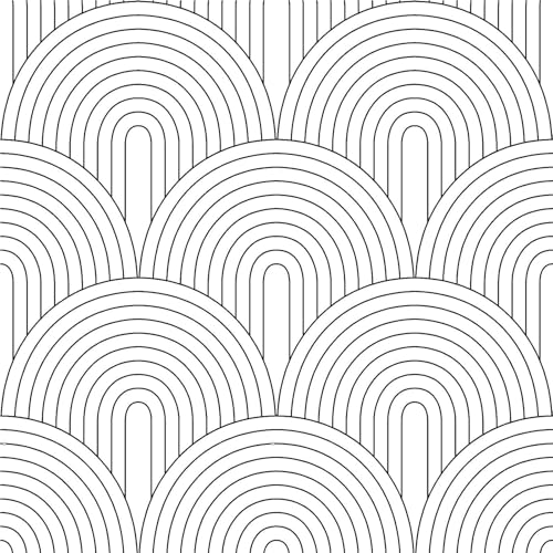 Geometrische Tapete Schwarz Weiß,44.5 x 500cm Tapete Streifen Schwarz Moderne Tapeten Boho Tapete Klebefolie Tapete Möbelfolie Selbstklebend für Badezimmer Wohnzimmer Schlafzimmer Küche von ICYEHAO