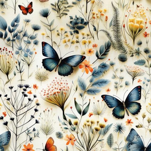 ICYEHAO Selbstklebende Tapete Blumen,44 x 300cm Blumetapete Blätter Blumen Tapeten Klebefolie Wandtapete Wasserdicht Schlafzimmer Wohnzimmer Möbelfolie von ICYEHAO