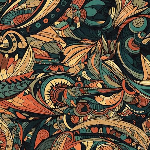 ICYEHAO Selbstklebende Tapete Bunt, 44 x 600 cm Abstrakt Tapete Geometrisch Grün Boho Tapeten Klebefolie Möbel Vintage Möbelfolie Selbstklebend für Badezimmer Wohnzimmer Schlafzimmer, Küche von ICYEHAO
