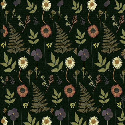 Selbstklebende Tapete Grün,44 x 600cm Selbstklebende Tapete Orange Gelb Weiß Blumen Tapete Grün Blätter Boho Tapete Pflanzen Tapete Möbelfolie Selbstklebend für Badezimmer Wohnzimmer Schlafzimmer von ICYEHAO