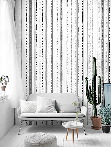 Selbstklebende Tapete Schwarz Weiß,44.5 x 500cm Tapete Schwarze Streifen Modern Geometrische Tapete Schwarz Weiß Tapete Fischgrät Vintage Möbelfolie Selbstklebend für Wohnzimmer Schlafzimmer Küche Selbstklebende Tapete Schwarz Weiß,44.5 x 500cm Tapete Schwarze Streifen Modern Geometrische Tapete Schwarz Weiß Tapete Fischgrät Vintage Möbelfolie Selbstklebend für Wohnzimmer Schlafzimmer Küche von ICYEHAO