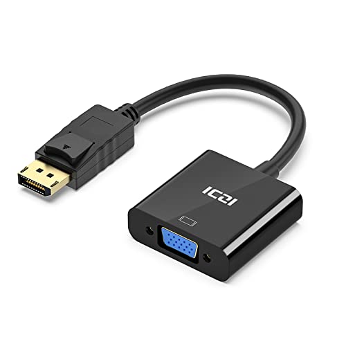 ICZI DP auf VGA Adapter 1080P DisplayPort zu VGA Konverter mit vergoldeten Kontakten, DP-Stecker auf VGA-Buchse für Bildschirme HDTV Projektoren usw. Schwarz ICZI DP auf VGA Adapter 1080P DisplayPort zu VGA Konverter mit vergoldeten Kontakten, DP-Stecker auf VGA-Buchse für Bildschirme HDTV Projektoren usw. Schwarz von ICZI