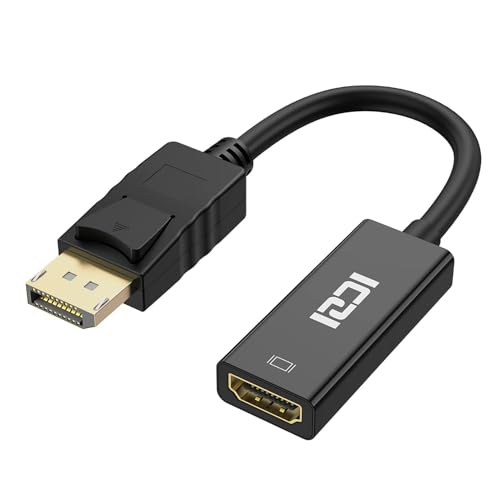 ICZI DisplayPort zu HDMI (männlich auf weiblich, vergoldet 4K Schwarz ICZI DisplayPort zu HDMI (männlich auf weiblich, vergoldet 4K Schwarz von ICZI