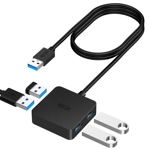 ICZI USB 3.0-Hub, 4 Anschlüsse, USB 3.0, Adapter USB 3.0 mit vernickeltem Stecker mit hoher Übertragungsgeschwindigkeit, schwarz (371) ICZI USB 3.0-Hub, 4 Anschlüsse, USB 3.0, Adapter USB 3.0 mit vernickeltem Stecker mit hoher Übertragungsgeschwindigkeit, schwarz (371) von ICZI