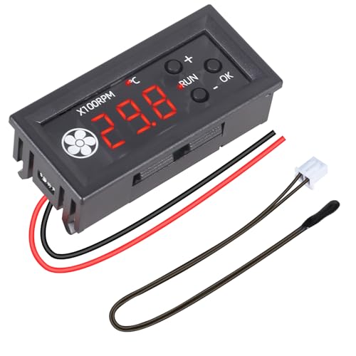 ICrduioo DC 12V 4-Draht Lüfter Drehzahlregler Lüftertemperaturregler mit Digitale Anzeige Temperatur und Drehzahl Unterstützt 3A Lüfter PWM 25KHz ICrduioo DC 12V 4-Draht Lüfter Drehzahlregler Lüftertemperaturregler mit Digitale Anzeige Temperatur und Drehzahl Unterstützt 3A Lüfter PWM 25KHz von ICrduioo