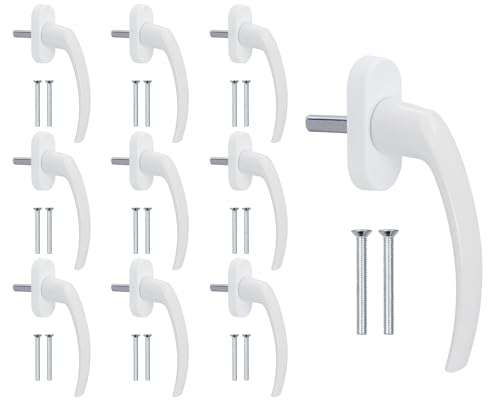 10 Stück Fenstergriffe weiß Alu RAL 9016 SET von ID Dinkel