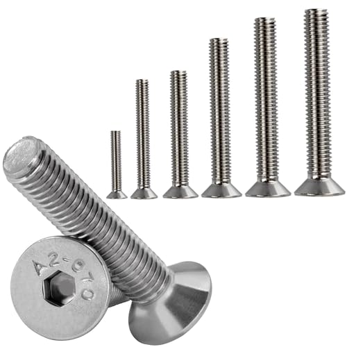 50 Senkkopfschrauben M3 x 10mm Vollgewinde Innensechskant Edelstahl V2A A2 Senkkopf Maschinenschrauben Edelstahlschrauben Gewindeschrauben Innensechskantschrauben Senkschrauben DIN 7991 ISO 10642 von ID Dinkel