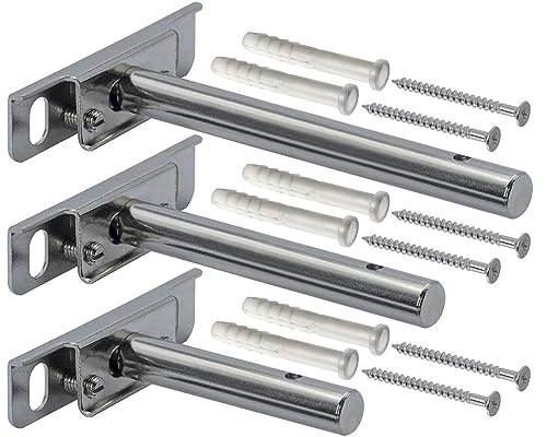 Stahlia Tablarträger unsichtbar Regalbodenträger 12,5cm Metall (6 Stück) verdeckte Regalhalterung Regalbrett Halterung Wandhalterung Regal Wandregal schwebend von Stahlia