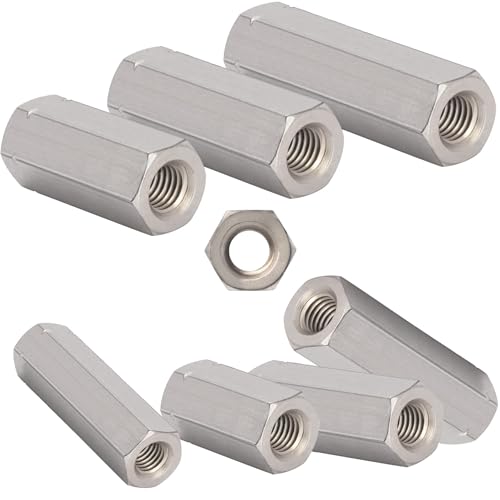 Gewindemuffe M10 x 30mm aus Edelstahl V2A A2 4 Stück Gewindehülse DIN 6334 Sechskant Verbindungsmutter Langmutter Distanzmuffen Distanzhülse Distanzmutter Muttern für Gewindestangen und M-Schrauben von ID Dinkel