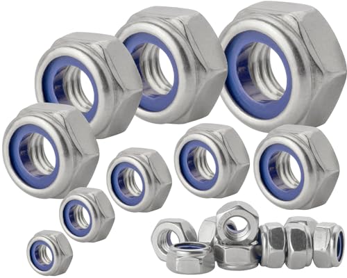 Selbstsichernde Muttern M4 50 Stück Edelstahl A2 V2A Stoppmuttern Sicherungsmuttern Sechskantmuttern Schraubenmuttern Edelstahlmuttern Außensechskant Mutter DIN 985 Selbstsichernde Muttern M4 50 Stück Edelstahl A2 V2A Stoppmuttern Sicherungsmuttern Sechskantmuttern Schraubenmuttern Edelstahlmuttern Außensechskant Mutter DIN 985 von ID Dinkel