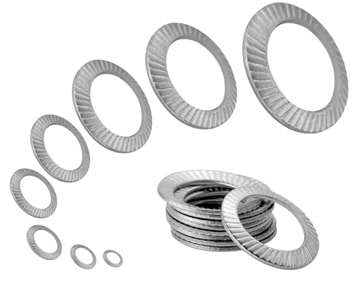 Sicherungsscheiben M12 100er Set aus Edelstahl A2 V2A Form S * U-Scheiben gezahnt Beilagscheiben Unterlegscheiben Hochspannungsscheiben Unterlegscheiben Set von ID Dinkel