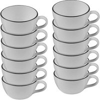 12 ID Fine Cappuccinotasse Modest Black Alzar grau 0,2 l von ID Fine